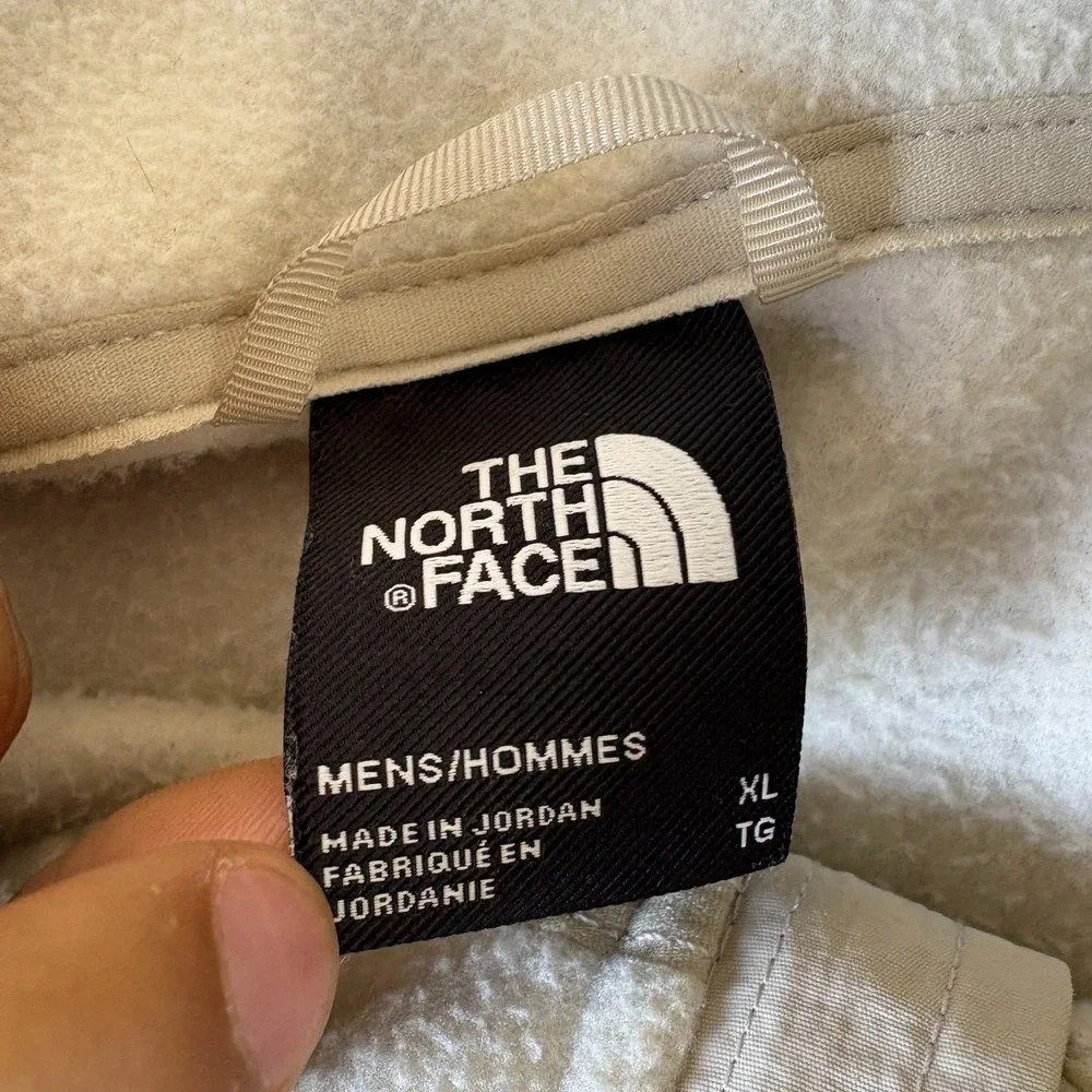 The North Face TKA Kataka Fleece Jacket Mens XL Beige Printed Half Zip Pullover